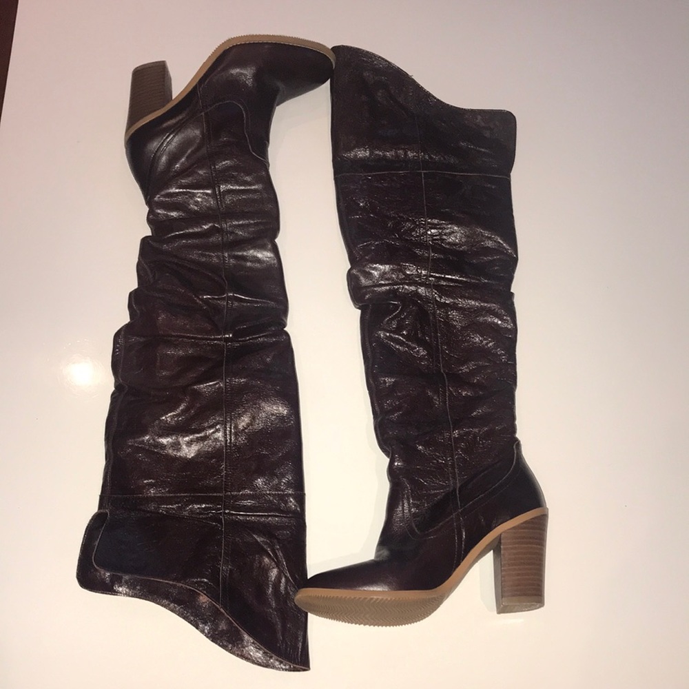 “JC” Brand Tall Shaft OTK Leather Boots